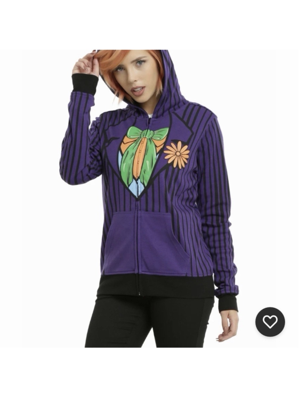 DC Comics Batman Harley Quinn Joker Cosplay Zip Reversible Hoodie Large Unisex - Picture 11 of 12